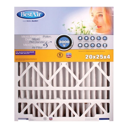 Fast Fans 20x25x4 Pleated Air Filter, 2 PK FA3302863